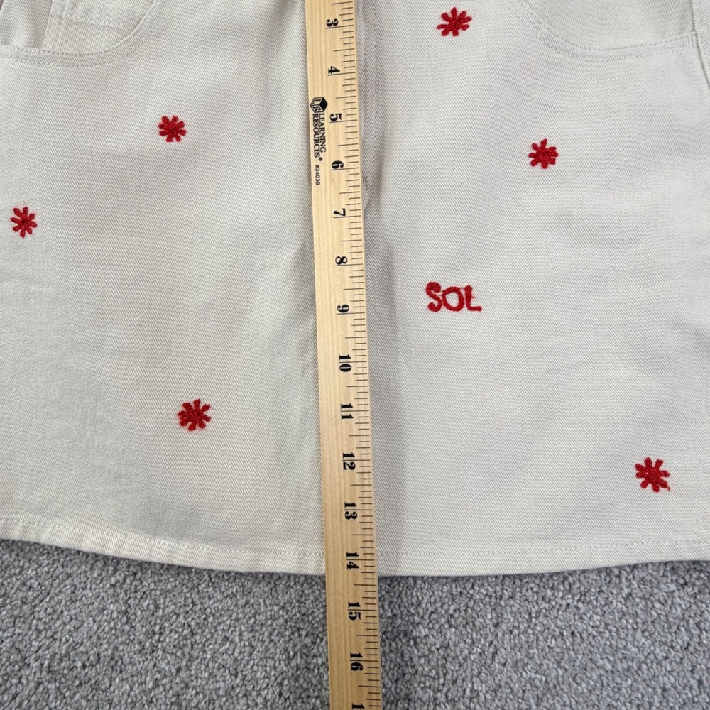 Thinking Mu Sol Embroidered Mini Skirt Size Eu38 Ivory Organic Cotton Artsy View 3